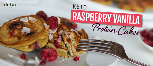 Keto Raspberry Vanilla Protein Cakes