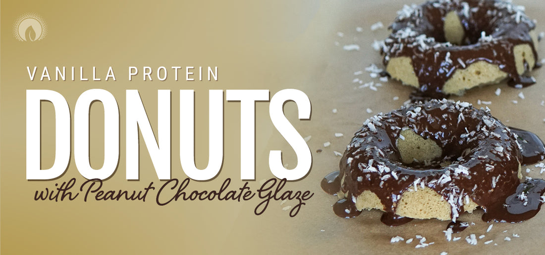 Vanilla Protein Donuts with Peanut Chocolate Glaze