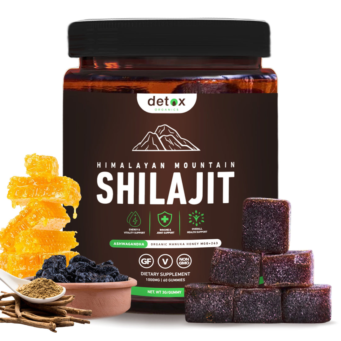 Silgit Shilajit Gummies with Authentic Himalayan Shilajit, Ashwagandha & Orga ...